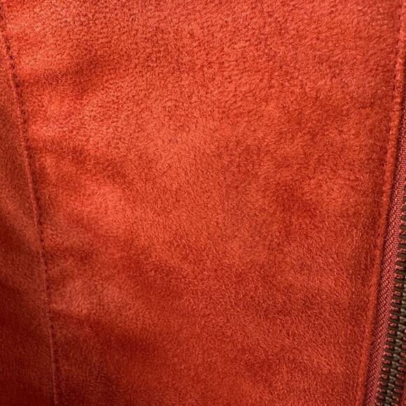 Vintage Outback Red Faux Suede Jacket M Rust Moto Fall Layer Pumpkin Spice - Picture 3 of 8